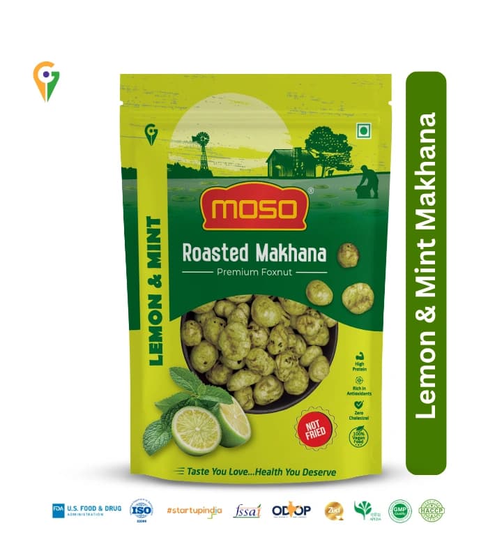 Tangy Lemon & Mint Roasted Makhana 80g Composite Jar