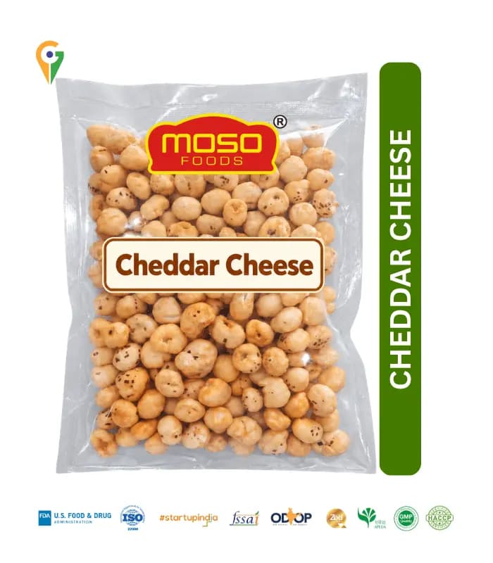Moso Foods Cheddar Cheese Roasted Makhana (Fox Nuts) - 500g – 1.5kg Bulk Pack